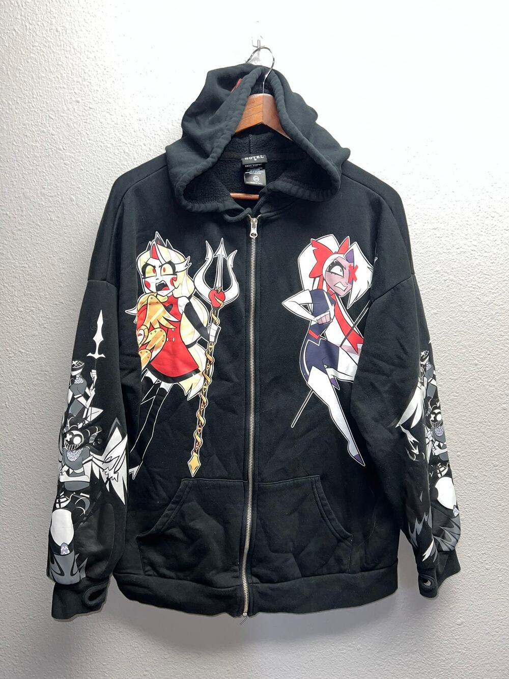 Hazbin Hotel Hoodie Vaggie Charles Hoodie Graphic Full Zip Size Small